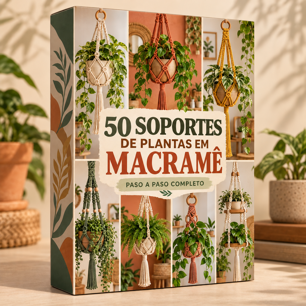Caixa do material 50 Suportes de Plantas em Macramê